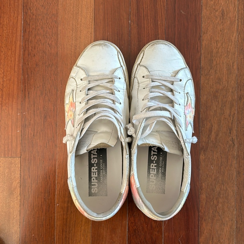 Golden goose superstar tie die sneakers size 38 / 8 US